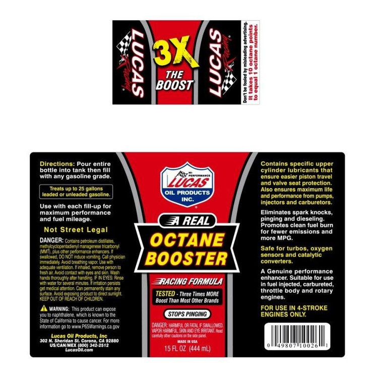 اکتان بوستر و مکمل سوخت لوکاس مدل 3x Boost حجم 444 میلی لیتر بسته 3 عددی